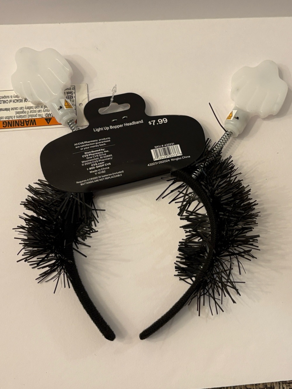 Spooky Village Black Light-Up Bopper Headband. - Picture 4 of 6